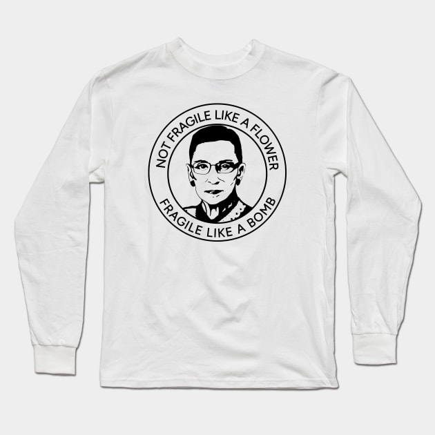 Ruth Bader Ginsburg Long Sleeve T-Shirt by valentinahramov